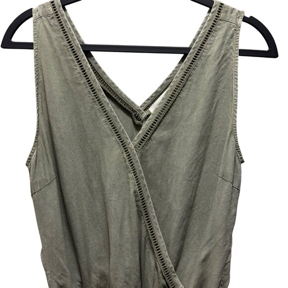 Cloth & Stone By Anthropologie Womens Burlingame Romper Olive Green Size Small - Picture 6 of 8